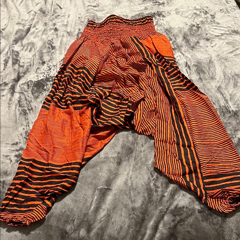 Zara Orange and Black Zebra Print Pants